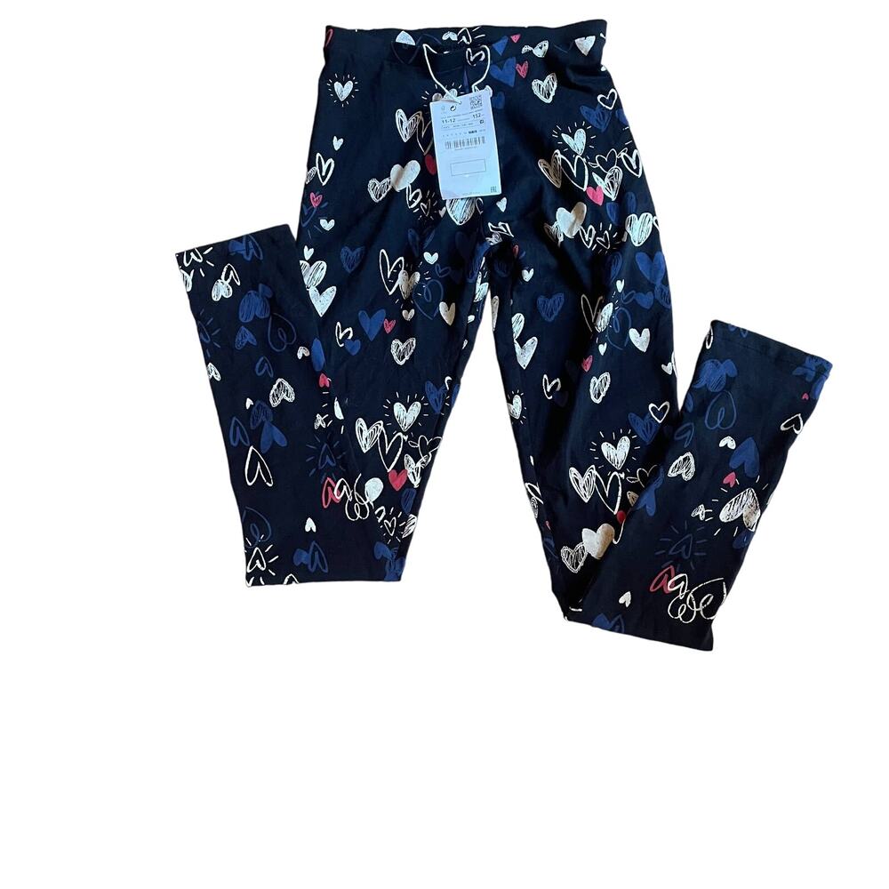 Zara Kids Heart Pattern Leggings NWT Sz 11/12